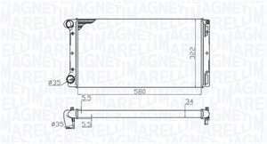 Radiator, motorkjøling, FIAT IDEA, PUNTO, PUNTO Skåp/halvkombi, LANCIA MUSA, 46524619, 46778155