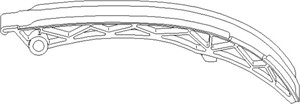 Spenneskinne, styringskjede, Høyre, Nede, MERCEDES-BENZ, 111 050 09 16, 111 050 14 16, A111 050 09 16, A111 050 14 16