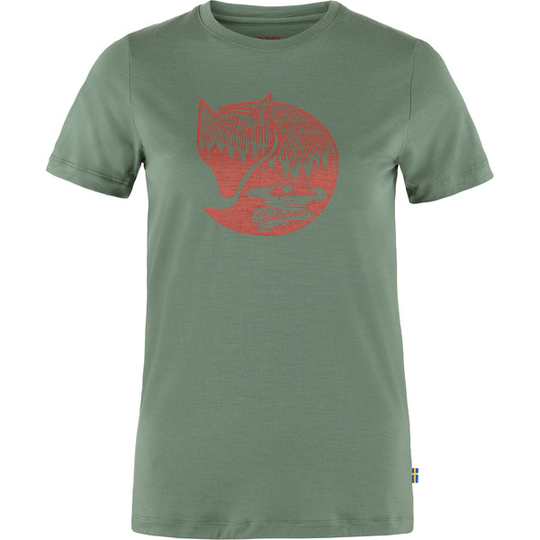 Fjällräven Abisko Wool Fox Ss W - Patina Green-terracotta Brown - Naiset - XS - Partioaitta
