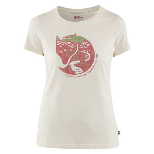 Fjällräven Arctic Fox Print T-shirt W - Chalk White - Naiset - XL - Partioaitta