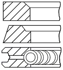 Stempelringsett, HYUNDAI ACCENT III, ACCENT Sedan III, GETZ, MATRIX, KIA CERATO Halvkombi I, CERATO Sedan I, RIO II, RIO Sedan II, 23040