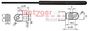 Pneumatisk fjær, koffer- / lasterom, PORSCHE 911, 911 Cabriolet, 911 Targa, 911 511 331 00, 911 511 331 01