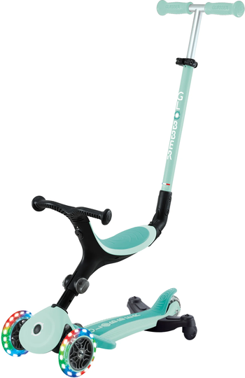 Globber Go-Up Active Lights 360° 3-pyöräinen Potkulauta, Mintunvihreä