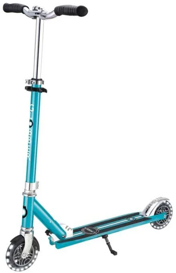 Globber Flow Element Lights Chrome Finish Potkulauta, Aqua Blue