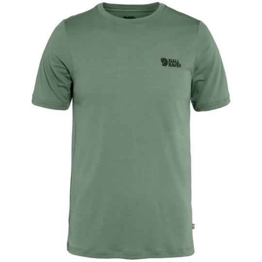 Fjällräven Abisko Wool Logo Ss M - Patina Green - Miehet - XXL - Partioaitta