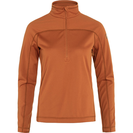 Fjällräven Abisko Lite Fleece Half Zip W - Terracotta Brown - Naiset - L - Partioaitta