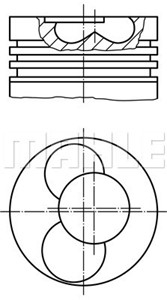 Stempel, Til sylinder 1, Til sylinder 2, AUDI,FORD,SEAT,SKODA,VW, 028 107 065 A B, 028 107 065 A J, 028 107 065 A L, 028 107 065 B C, 02