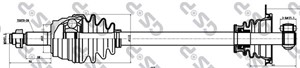 Drivaksel, Framaksel venstre, OPEL,RENAULT,VAUXHALL, 8200178625