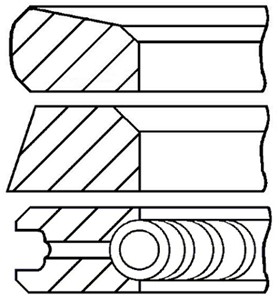 Stempelringsett, FORD TRANSIT Buss, TRANSIT Flak/chassi, TRANSIT Skåp, TRANSIT TOURNEO Buss, LDV CONVOY Buss, 1039378, 1039384