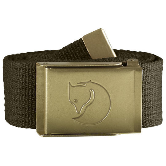 Fjällräven Canvas Brass Belt 4 Cm - Dark Olive - Unisex - OneSize - Partioaitta