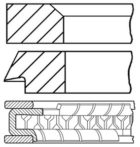 Stempelringsett, BMW 3 [E30, E36], 3 Cabriolet [E30], 3 Touring [E30], 5 [E34], 5 Touring [E34], Z1 Roadster, 11251713179, 11251713192,