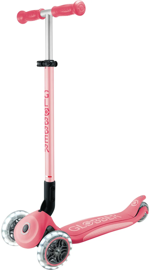 Globber Primo Kokoontaitettava Plus Lights V2 3-pyöräinen Potkulauta, Coral Pink