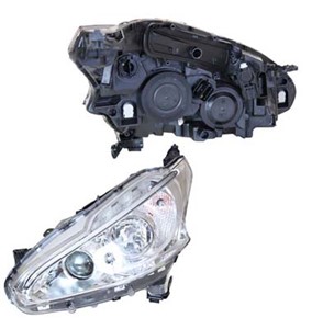 Frontlykt, Høyre, PEUGEOT 208 I, 208 Skåp/halvkombi, 1608206680, 1609697280