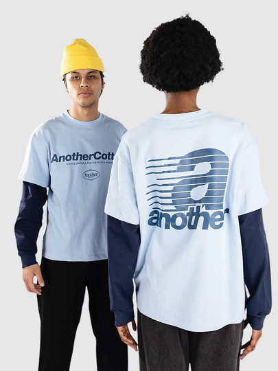 Another Cotton Lab Another Oversize Double Layer Longsleeve Pitkähihainen T-paita sininen